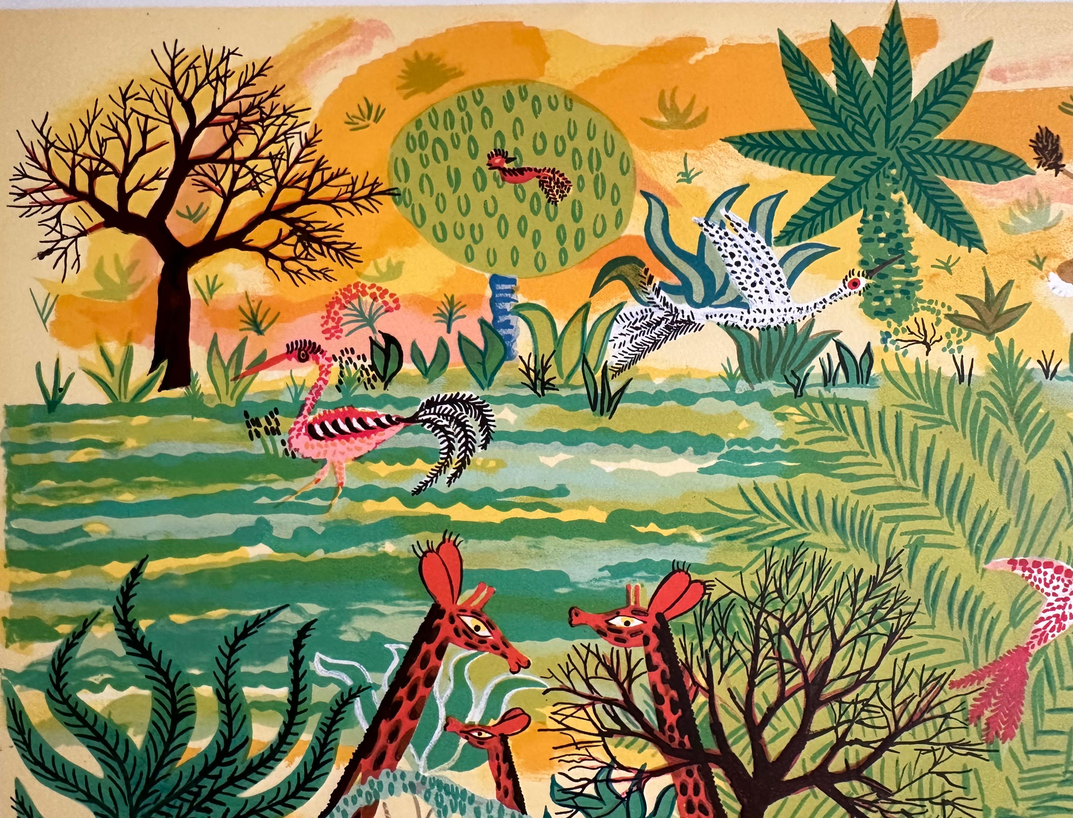Henri Hecht MAÏK, Litografía, Rara prueba de artista firmada de principios de los años 70 finales del siglo XX en venta
