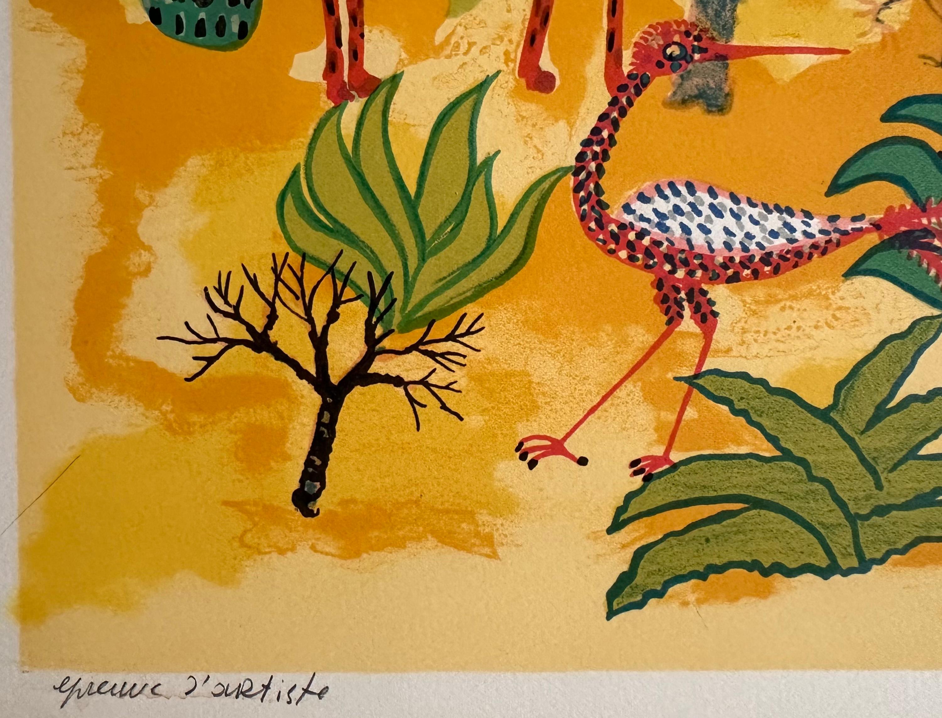 Henri Hecht MAÏK, Litografía, Rara prueba de artista firmada de principios de los años 70 Papel en venta