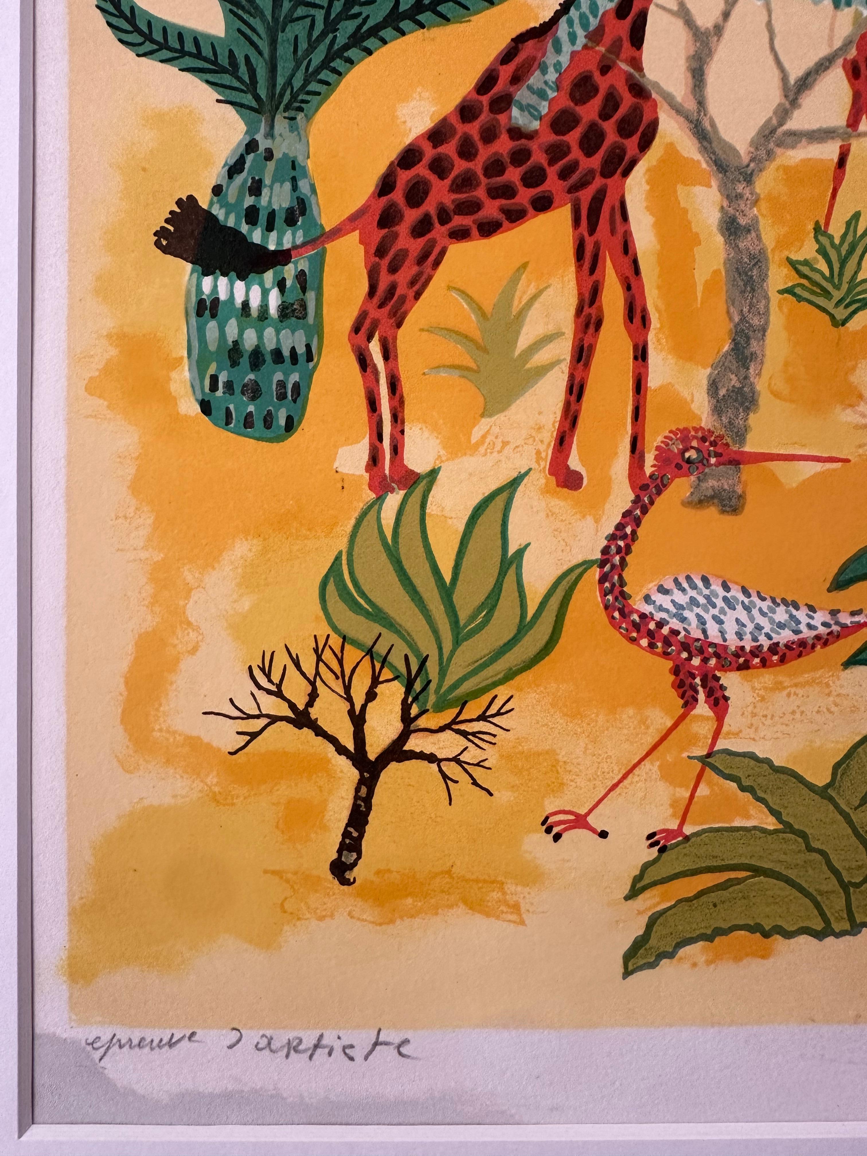 Carta Henri Hecht MAÏK, Litografia, Rara prova d'artista firmata dei primi anni '70 in vendita