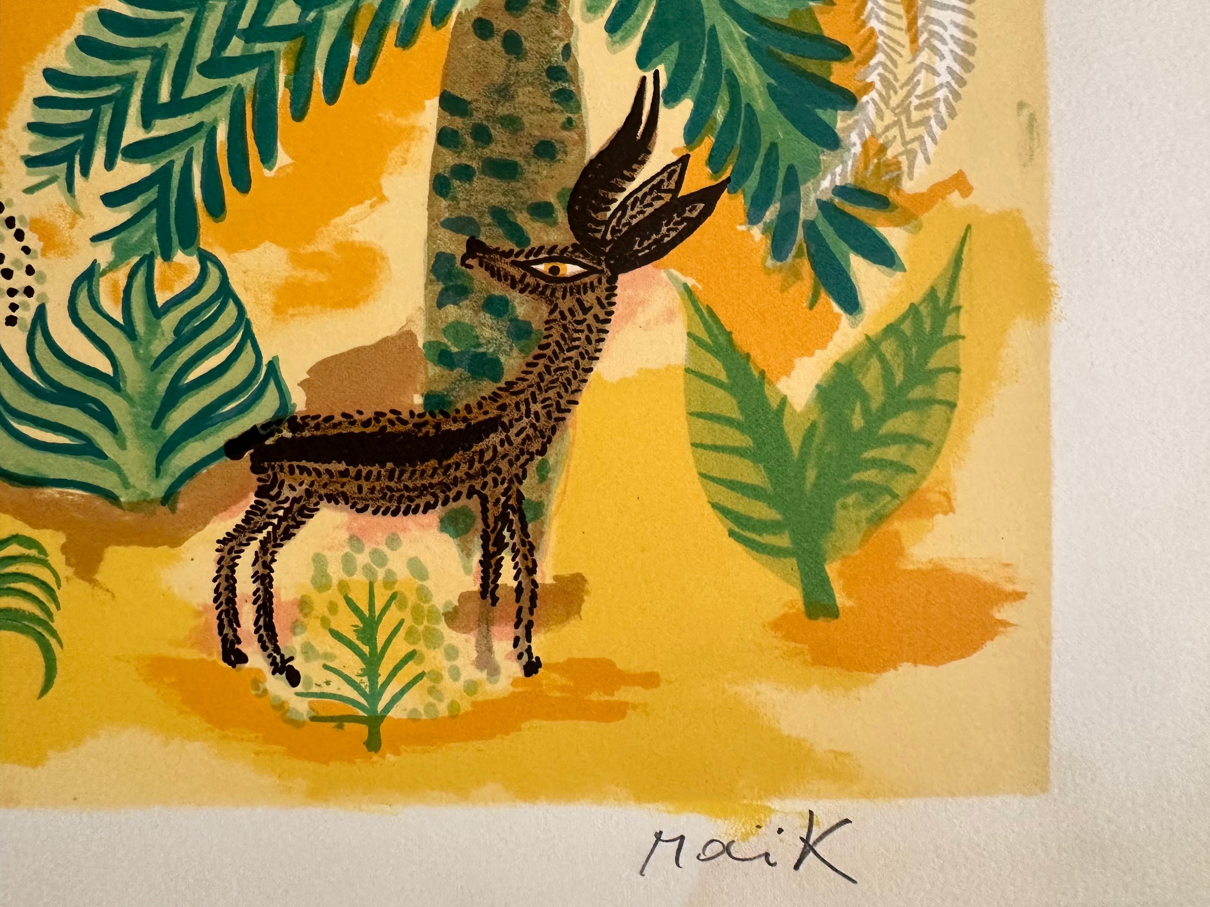 Henri Hecht MAÏK, Litografía, Rara prueba de artista firmada de principios de los años 70 en venta 1
