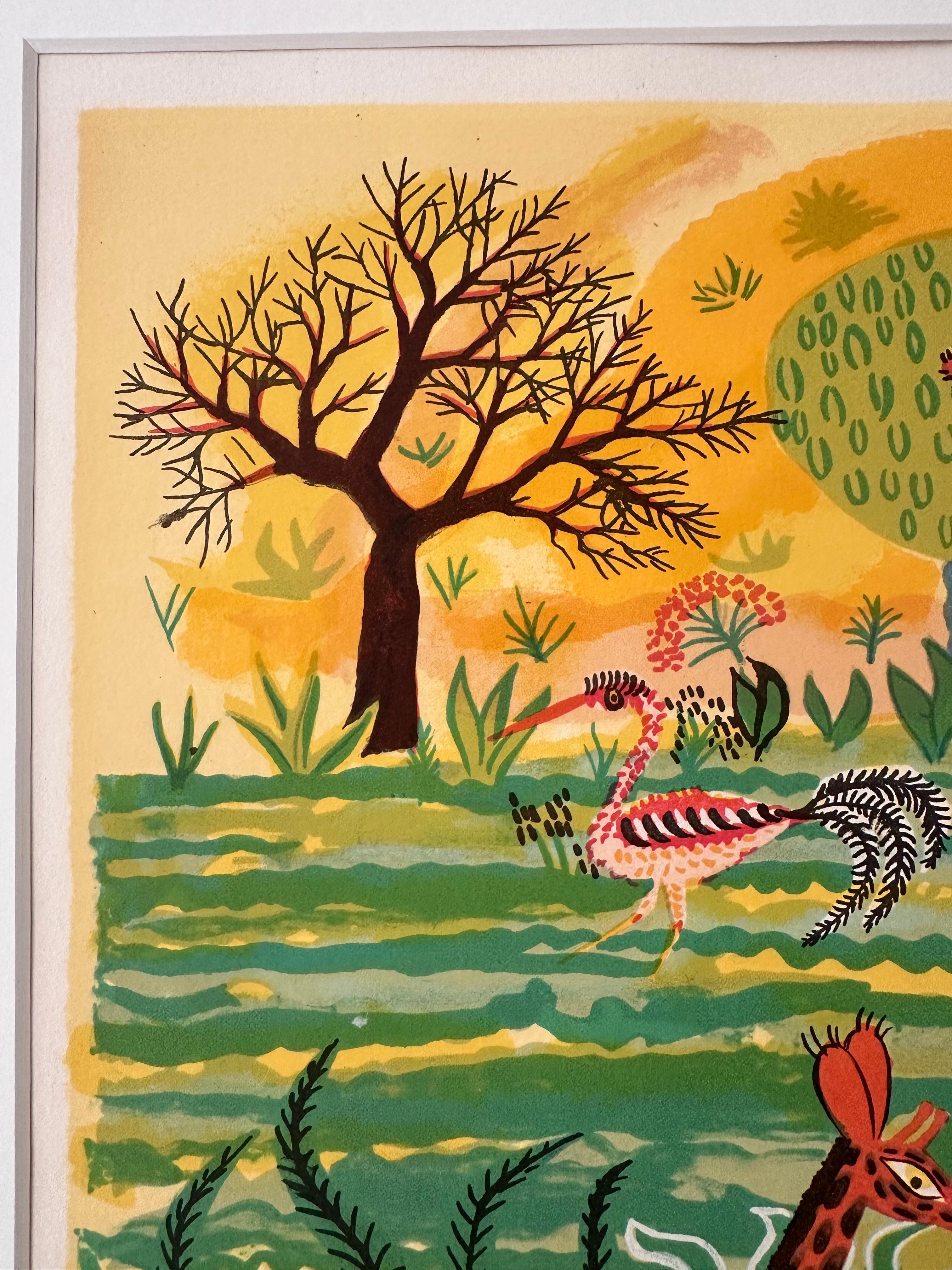 Henri Hecht MAÏK, Litografia, Rara prova d'artista firmata dei primi anni '70 in vendita 1