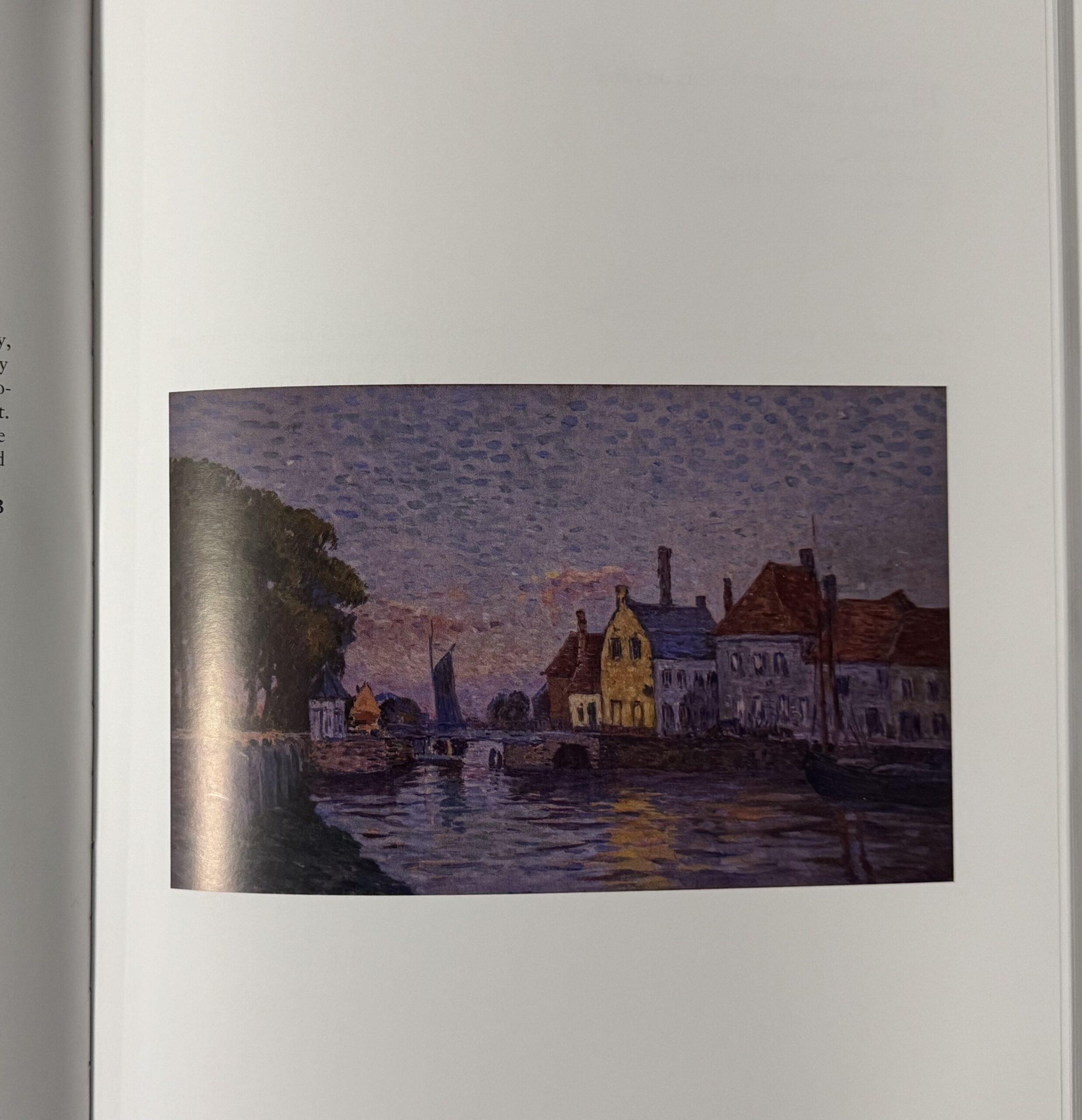 Maison a Bruges - Paesaggio divisionista post impressionista dipinto a olio da Henri Helis 12
