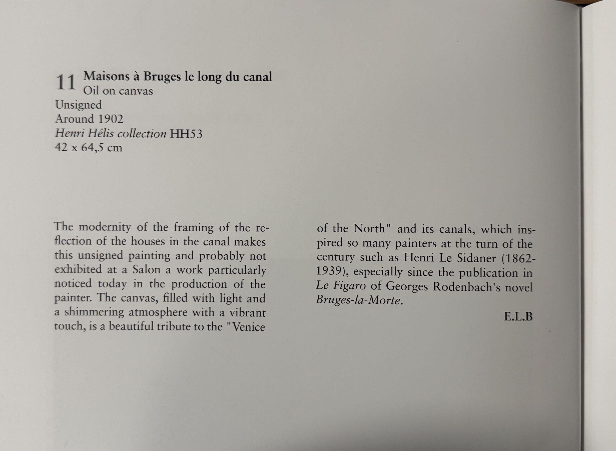 Maison a Bruges - Paesaggio divisionista post impressionista dipinto a olio da Henri Helis 14