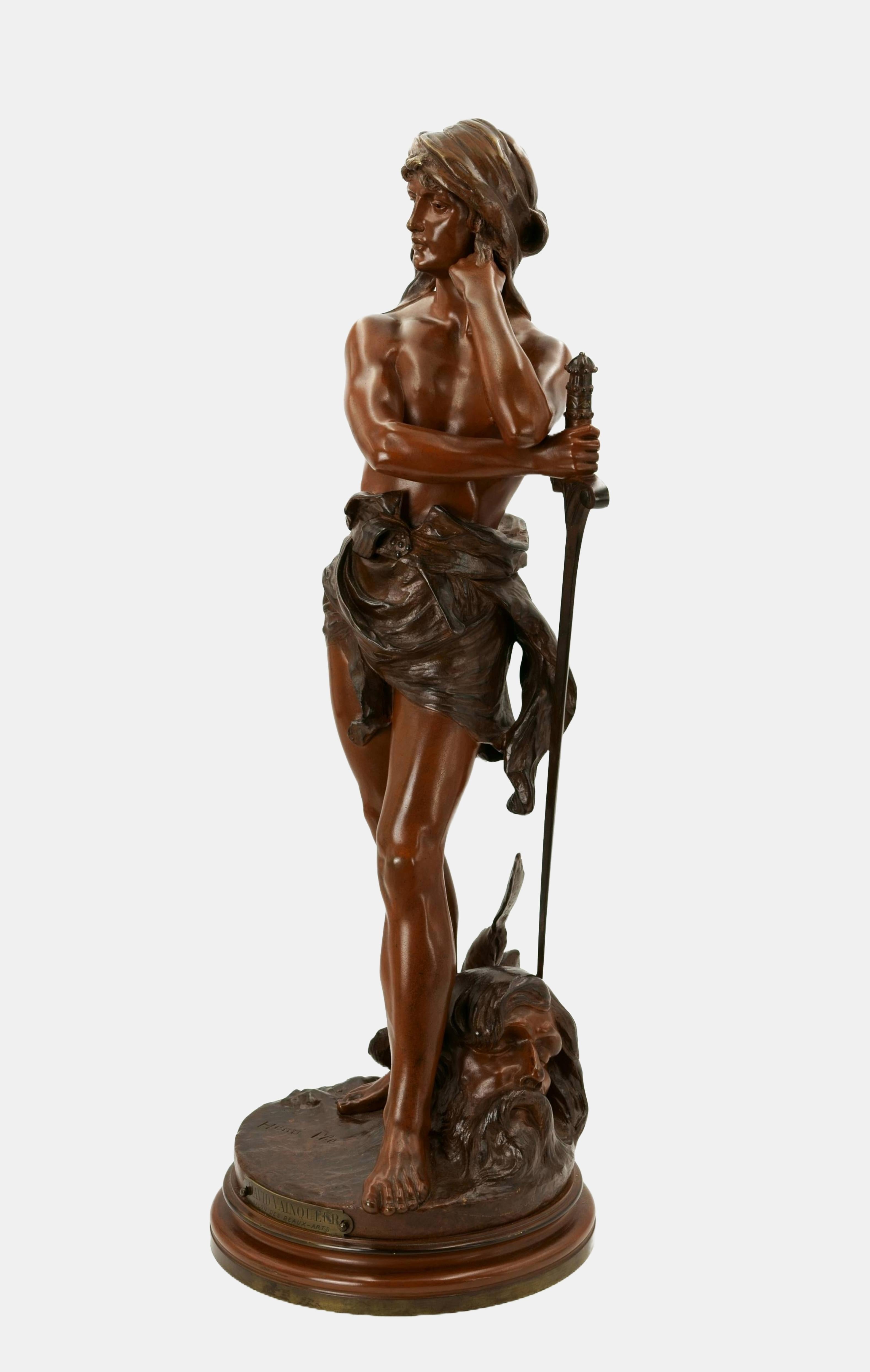 El victorioso David / - La melancolía del héroe radiante - - Sculpture de Henri Honoré Plé