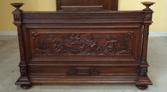 Henri II Carved Marriage Bed in Walnut, C1890