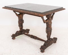 Henri II Gothic Style Carved Oak Side Table