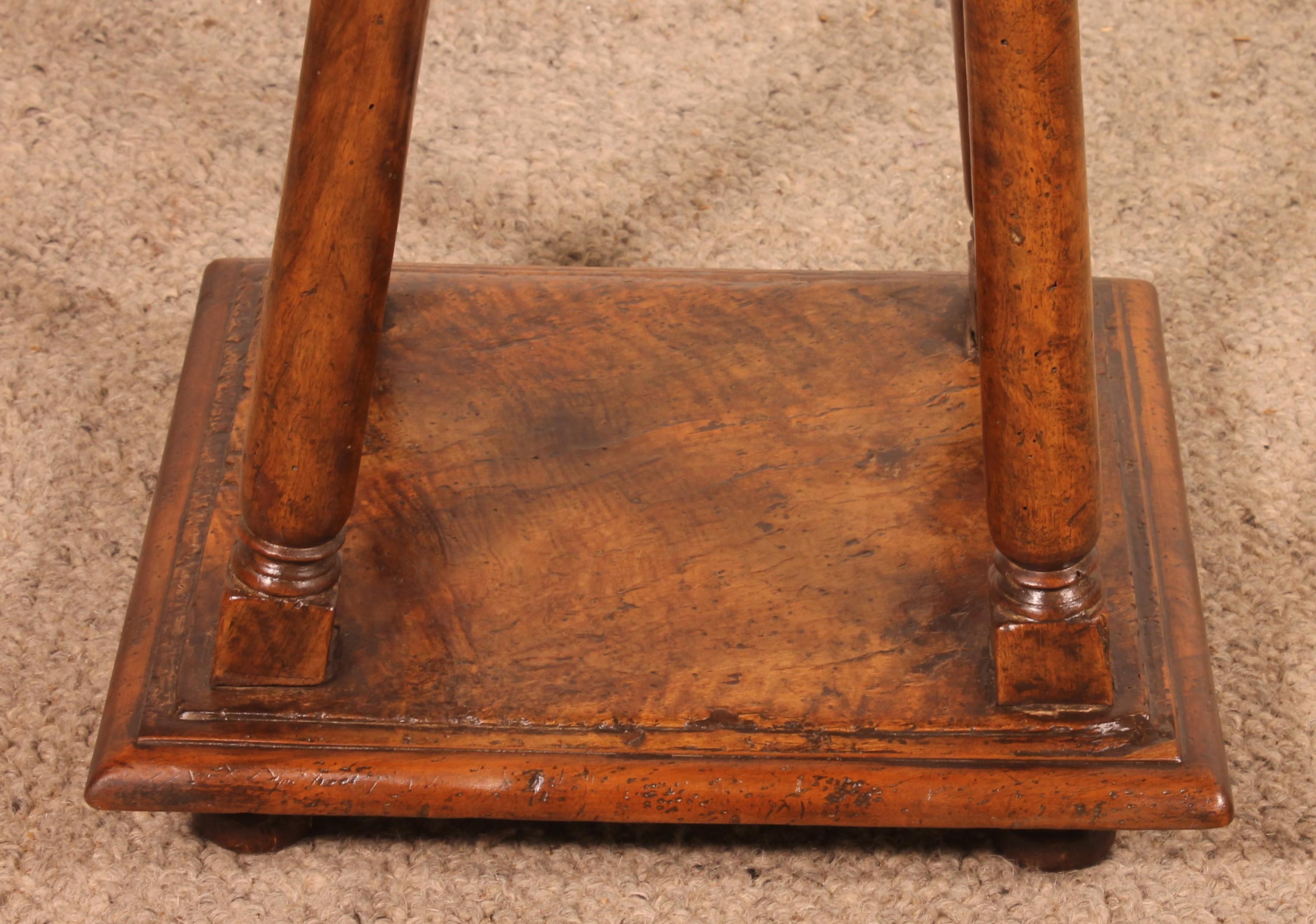 Renaissance Henri II Walnut Stool Early 17th Century For Sale
