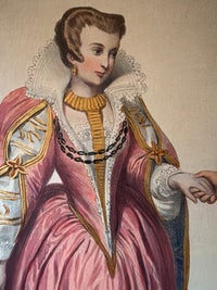 Henri III French Court Costume, Royal Couple Costume Lithograph, 1847, view 4