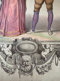 Henri III French Court Costume, Royal Couple Costume Lithograph, 1847, view 8