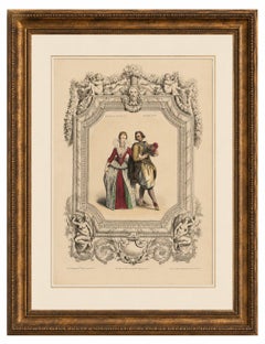 Henri IV & Marie de' Medici French Court Costume Lithograph, 1847