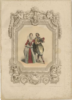 Henri IV & Marie de' Medici French Court Costume Lithograph, 1847