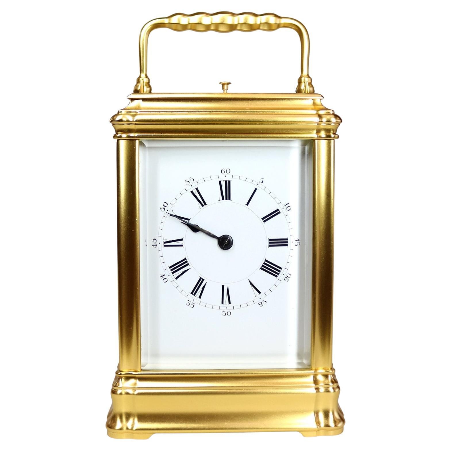 Henri Jacot Carriage Clock with Strike Repeat Function For Sale