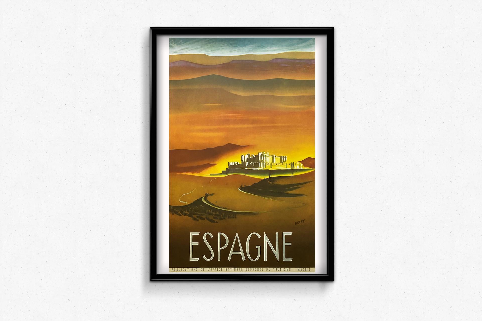 Originalplakat, das von Delpy um 1945 zur Förderung des Tourismus in Spanien geschaffen wurde.

Tourismus - Schloss - Spanien

Spanisches Nationales Fremdenverkehrsamt

Gedruckt bei Fournier in Vitoria