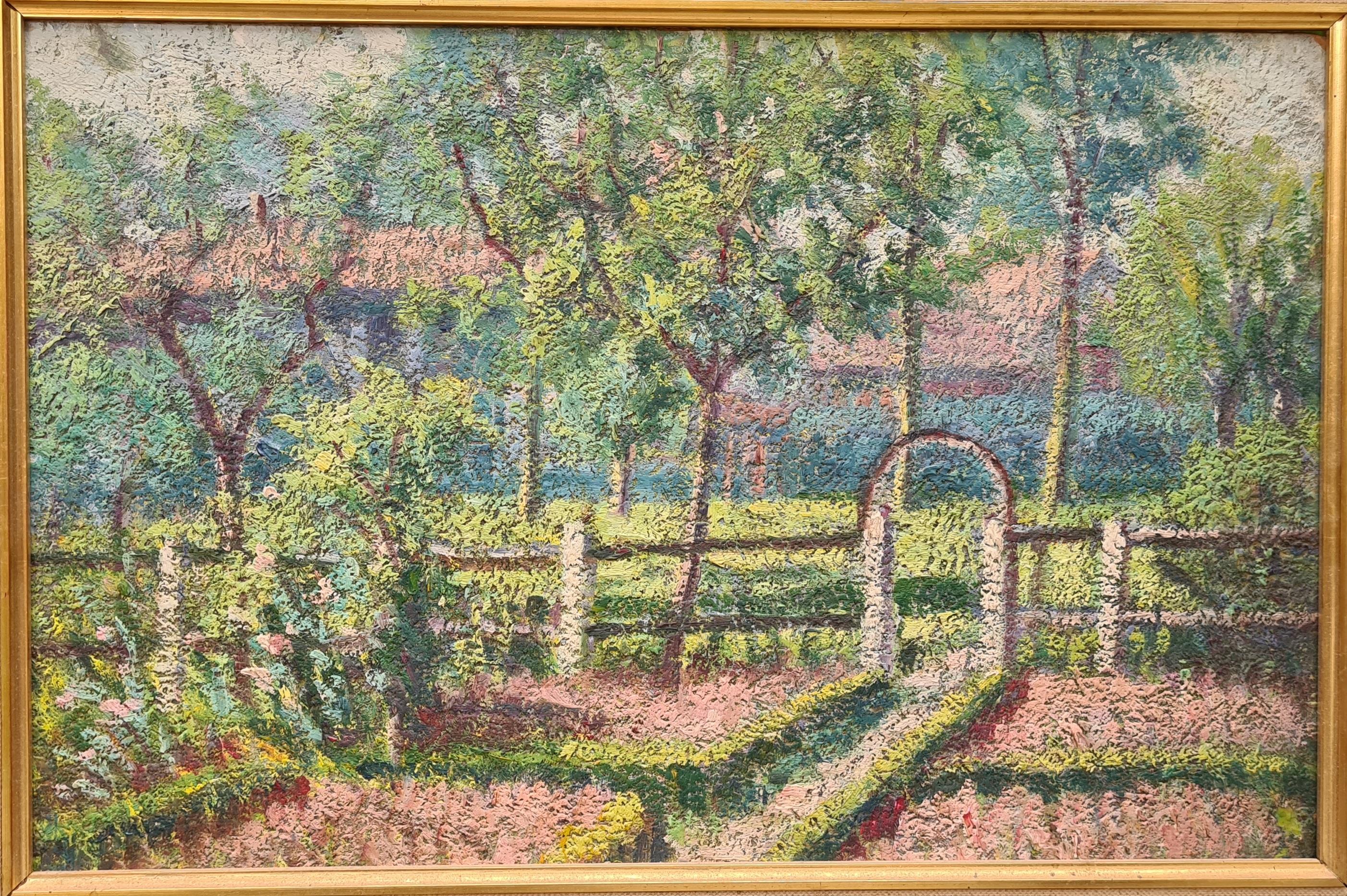 Unknown Landscape Painting - Post- Impressionist, Le Jardin Potager, Circle of Henri Jean Guillaume Martin