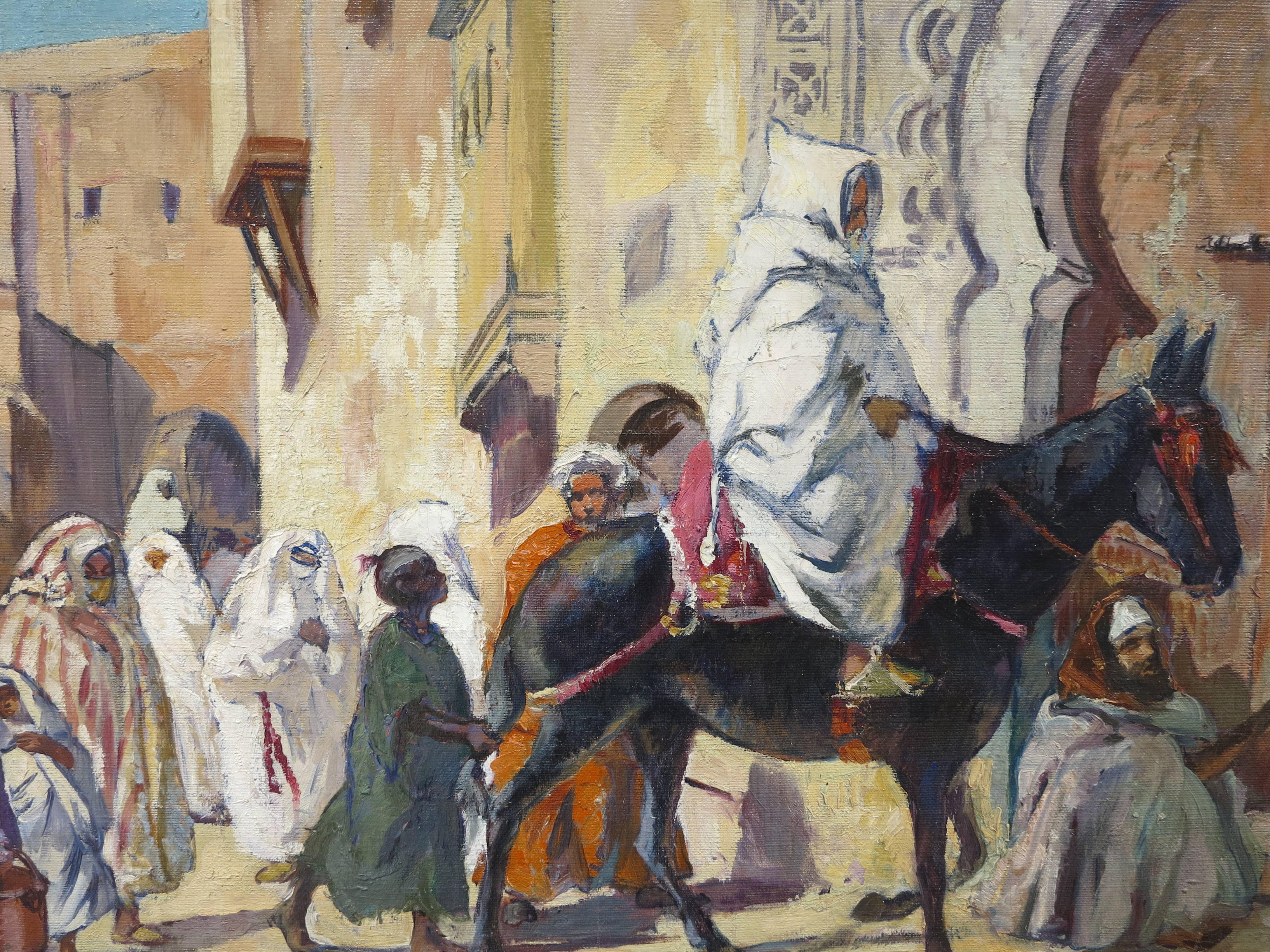 Fez (Morocco)  - Post-Impressionist Painting by Henri-Jean Pontoy