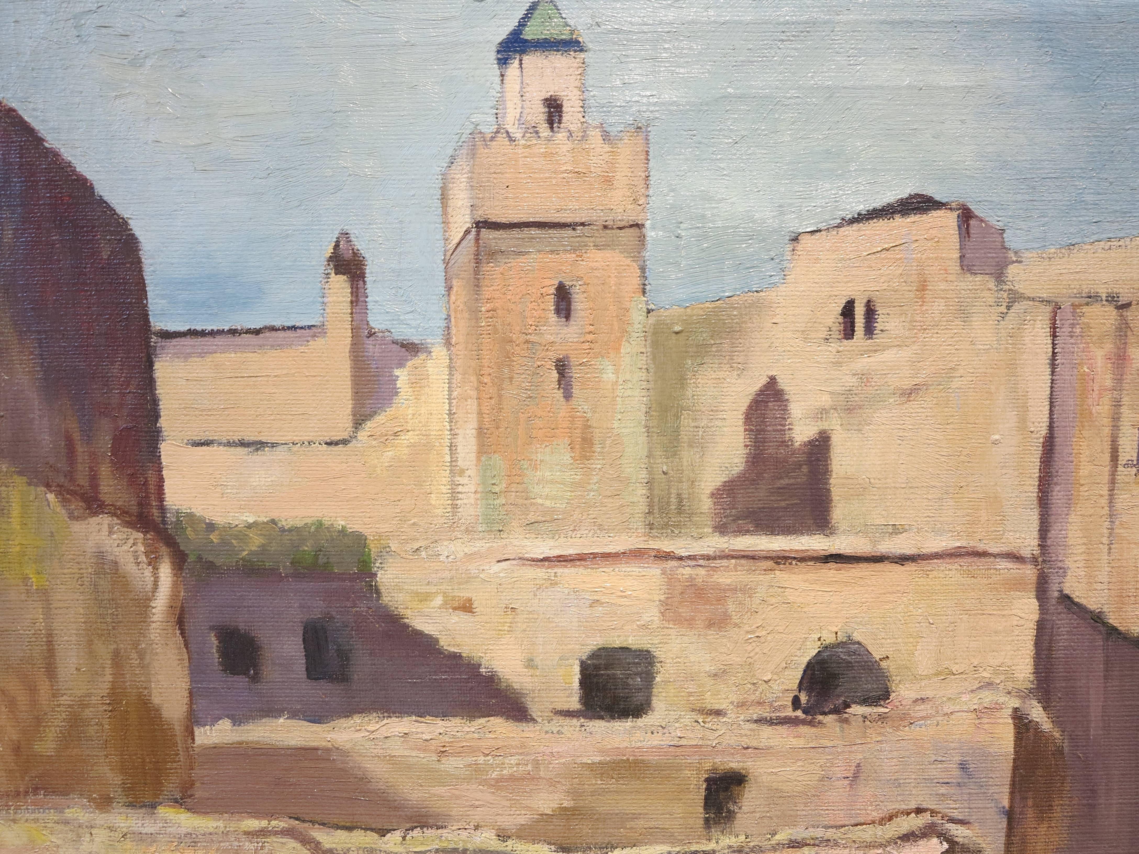 Fez (Morocco)  - Brown Figurative Painting by Henri-Jean Pontoy