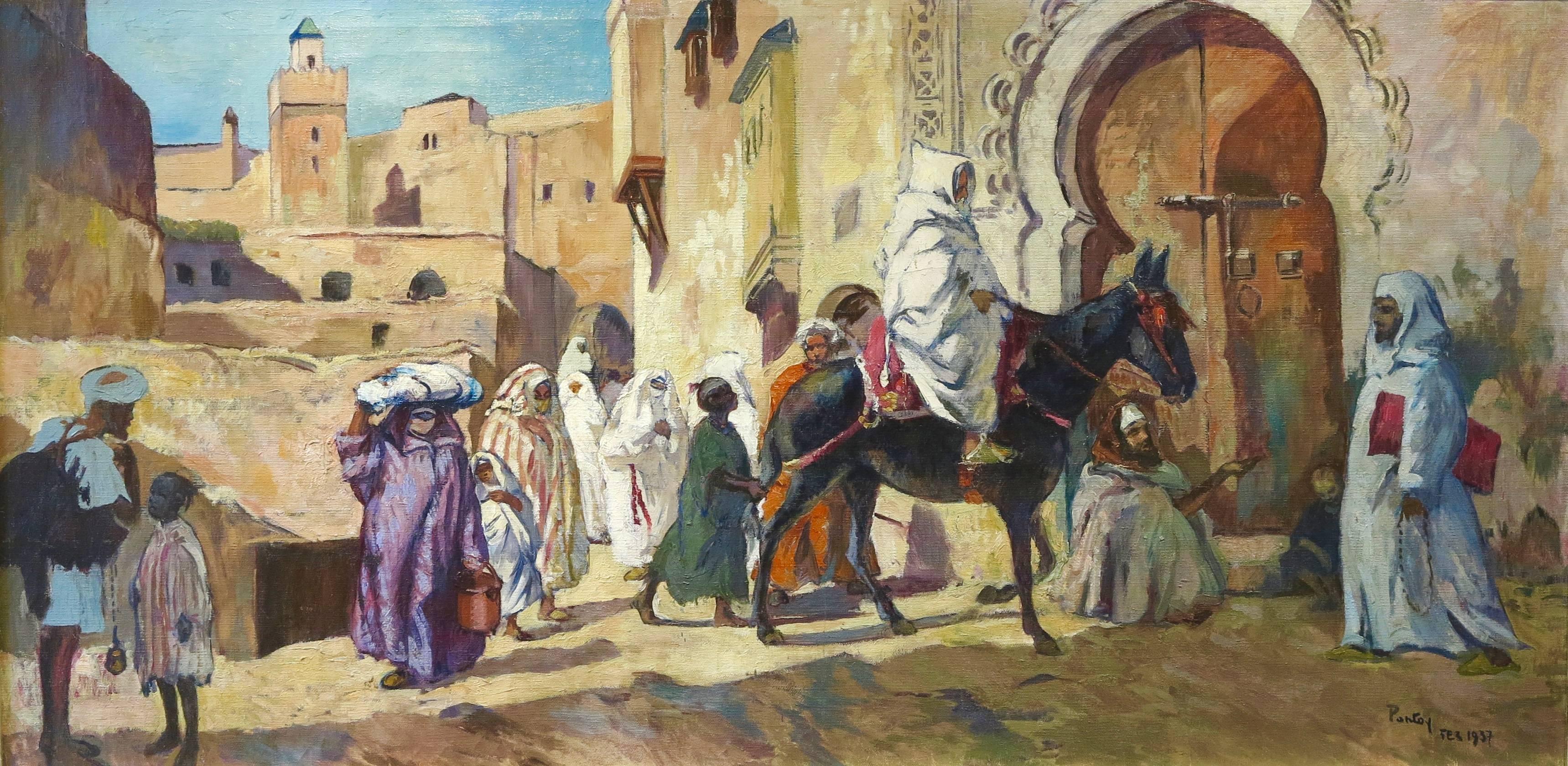 Henri-Jean Pontoy Figurative Painting - Fez (Morocco) 