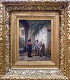 Henri Joseph Dillens, Gand 1812 - 1872 Bruxelles, Petits garçons jouant à la guerre