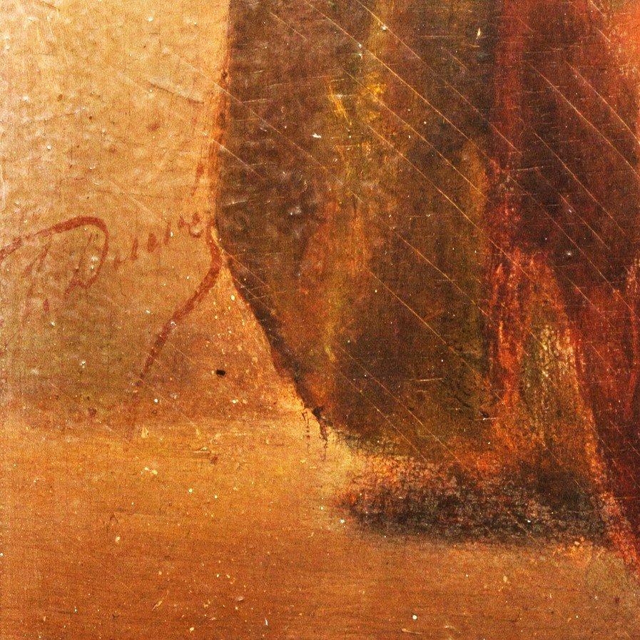 Alone in the world, Oil on panel by Duwez Henri-Joseph (1810-1884) - Brown Figurative Painting by 	Henri-Joseph Duwez