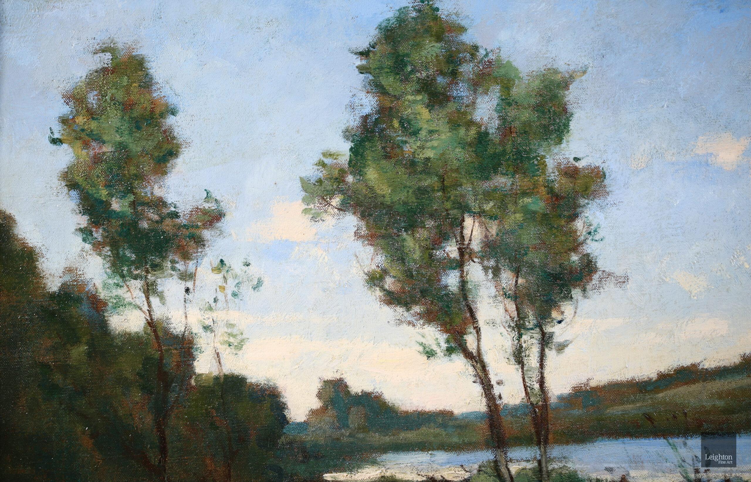 Bord de lac - Painting Scuola di Barbizon di Henri Joseph Harpignies