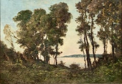 Henri Joseph Harpignies “Bords de l’allier” River Landscape