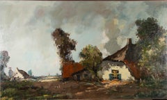 Henri Joseph Pauwels (1903-1983) - Huile du milieu du 20e siècle, ferme belge