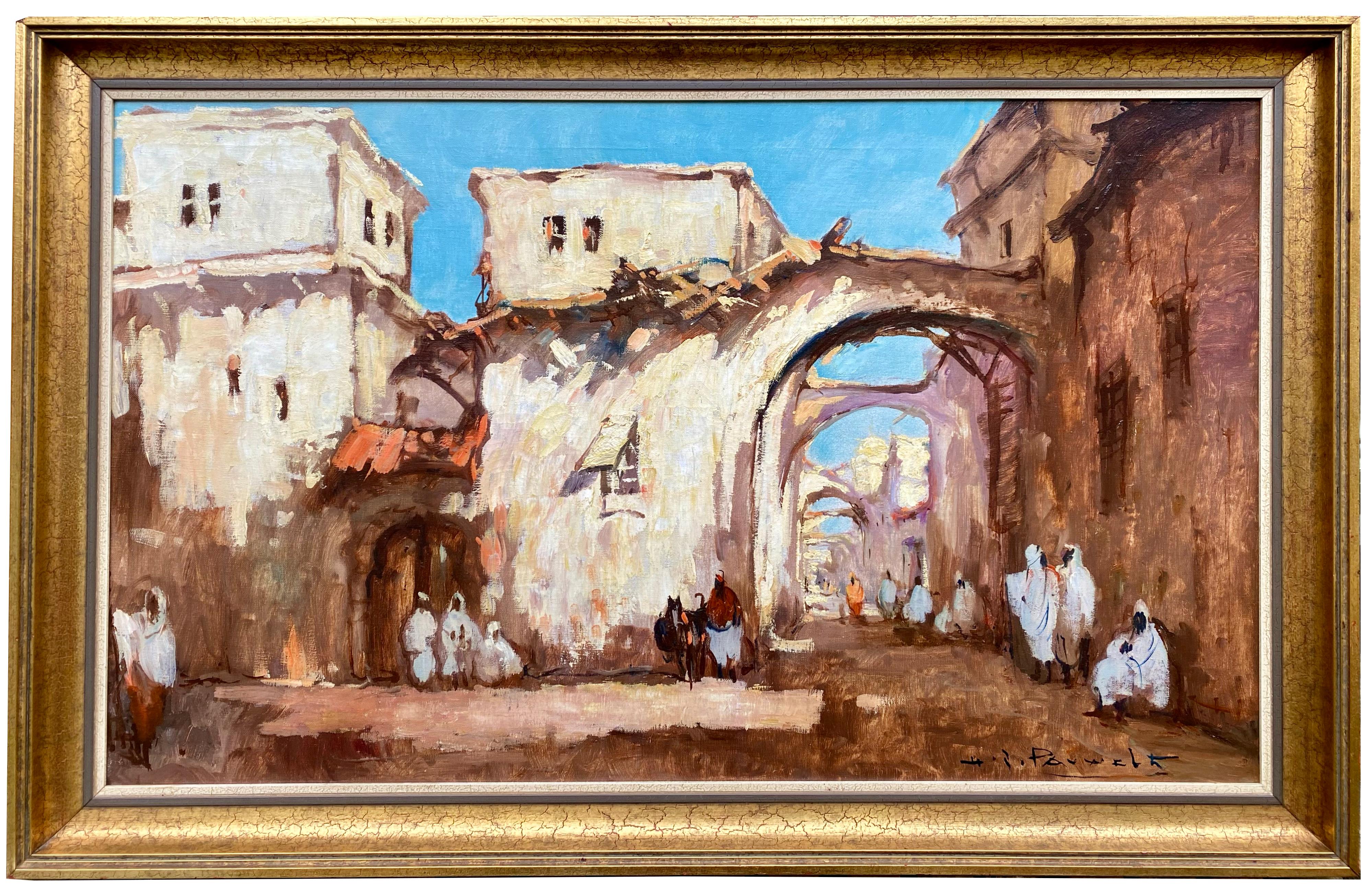 'Oriental Street Scene' by Henri Joseph Pauwels (1903 – 1983)