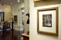 Genre Scene of boy with hobbyhorse by Henri Geoffroy titled "The Little Hussar"