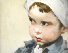 Genre Scene of School Boy by Henri J. Geoffroy titled "Solving the Problem"