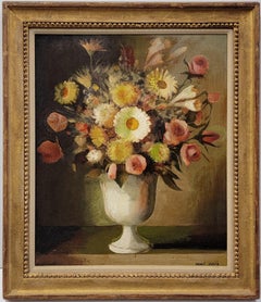 Flowers #13, vers les années 1950 par Henri Julie, nature morte florale, bouquet dans un vase