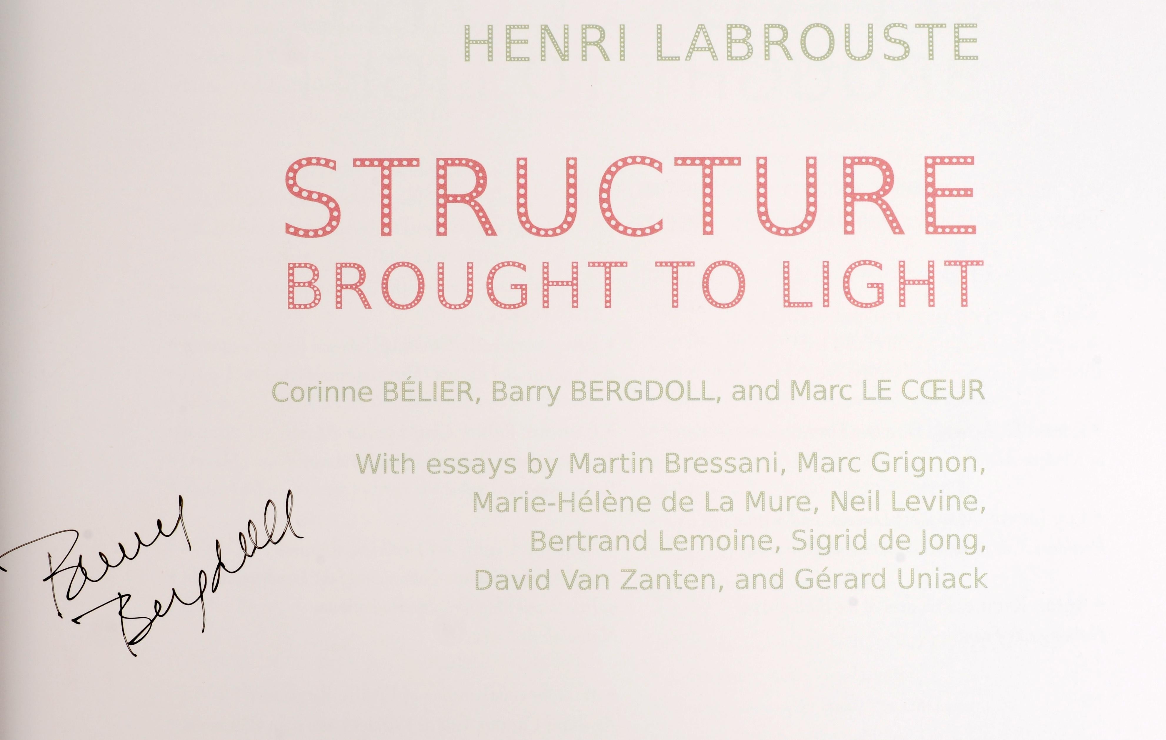 Henri Labrouste: Structure Brought to Light MOMA Mar 10–Jun 24, 2013 Exhibition Catalog. New York Museum of Modern Art 2012. Signed by the author, Barry Bergdoll, 1st Ed hardcover with dust jacket. This was the first solo exhibition of Labrouste’s
