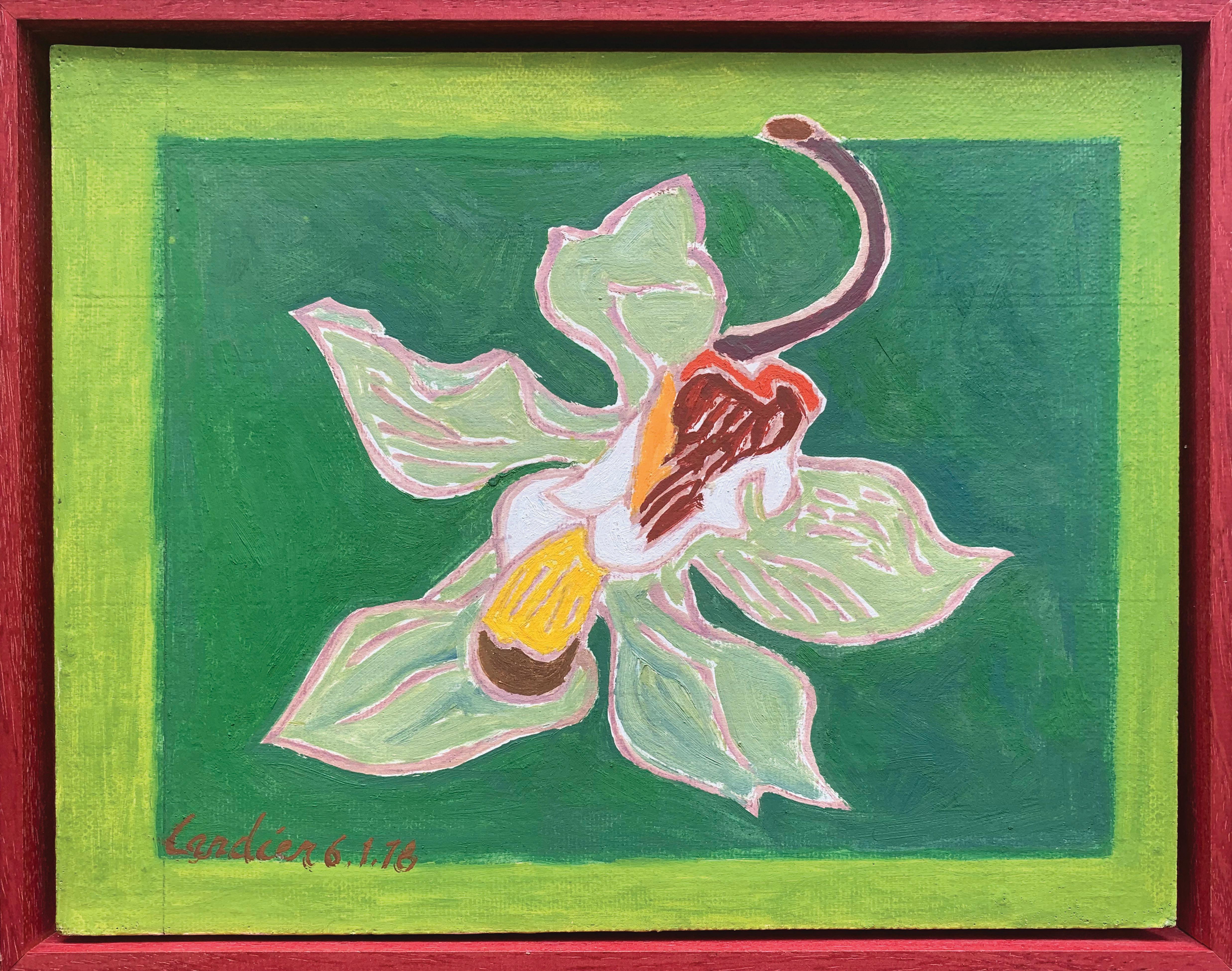 L'orchidee Verte - Painting by Henri Landier