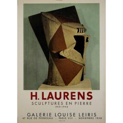 Affiche d'exposition originale d'Henri Laurens Sculptures en Pierre, 1958