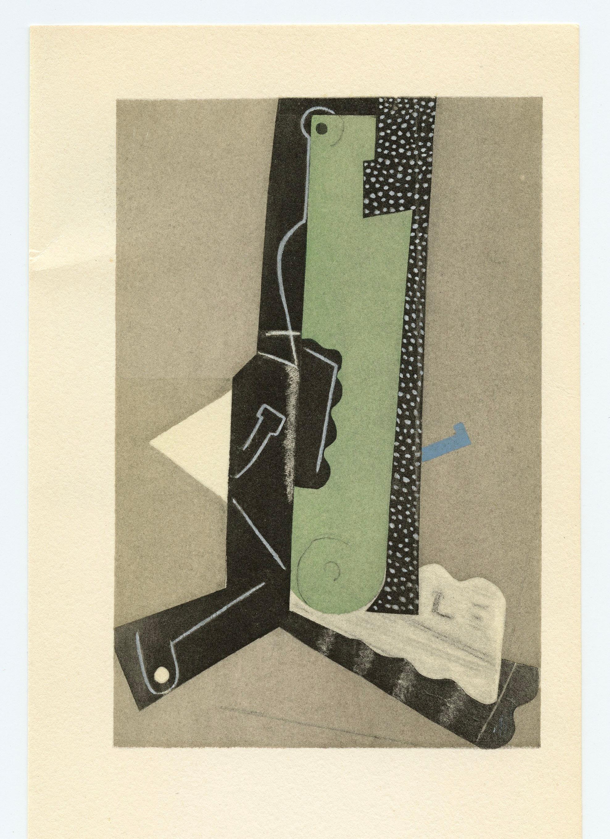 (after) Henri Laurens "Bouteille et journal" pochoir