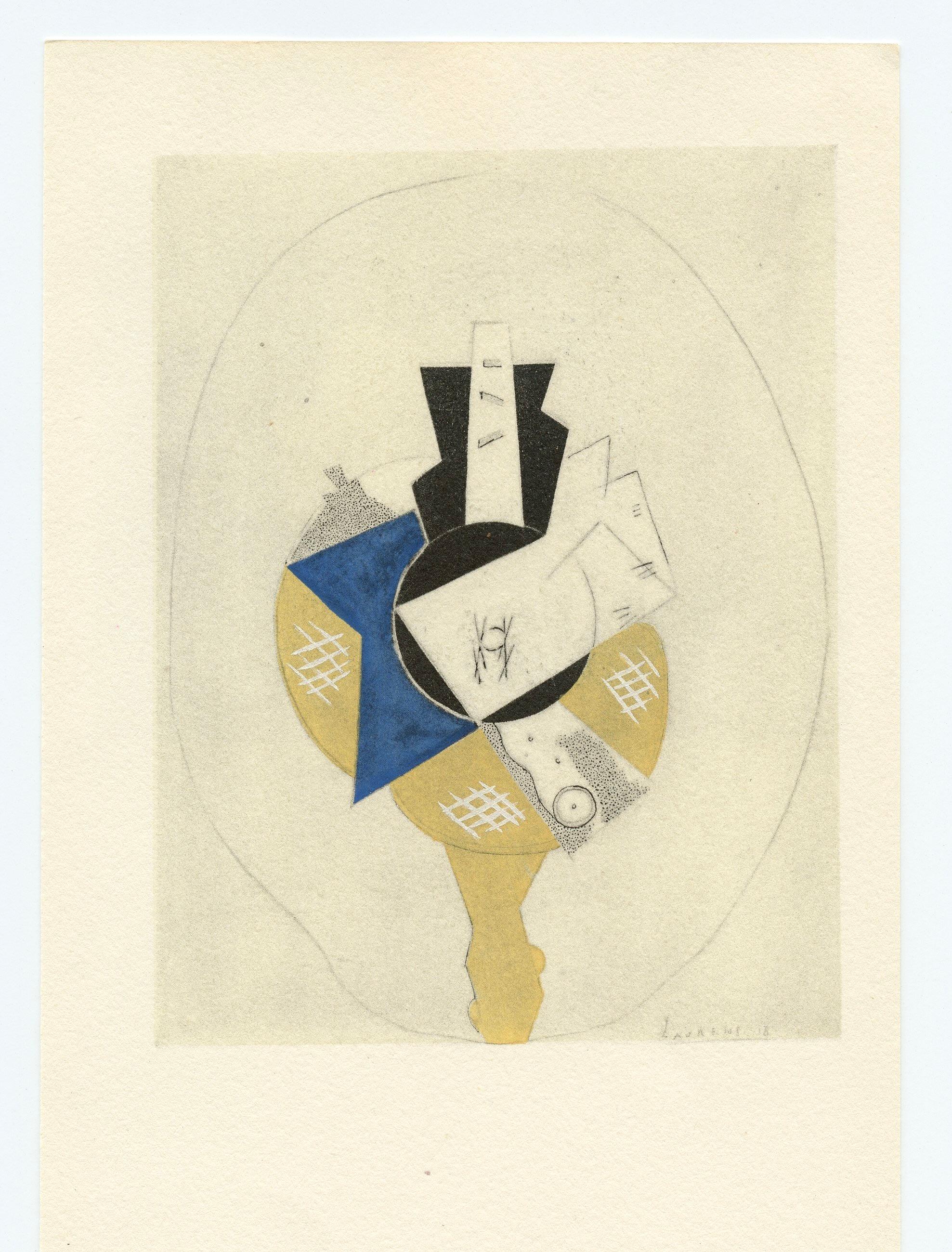 (después de) Henri Laurens "Instruments de musique sur un gueridon" pochoir