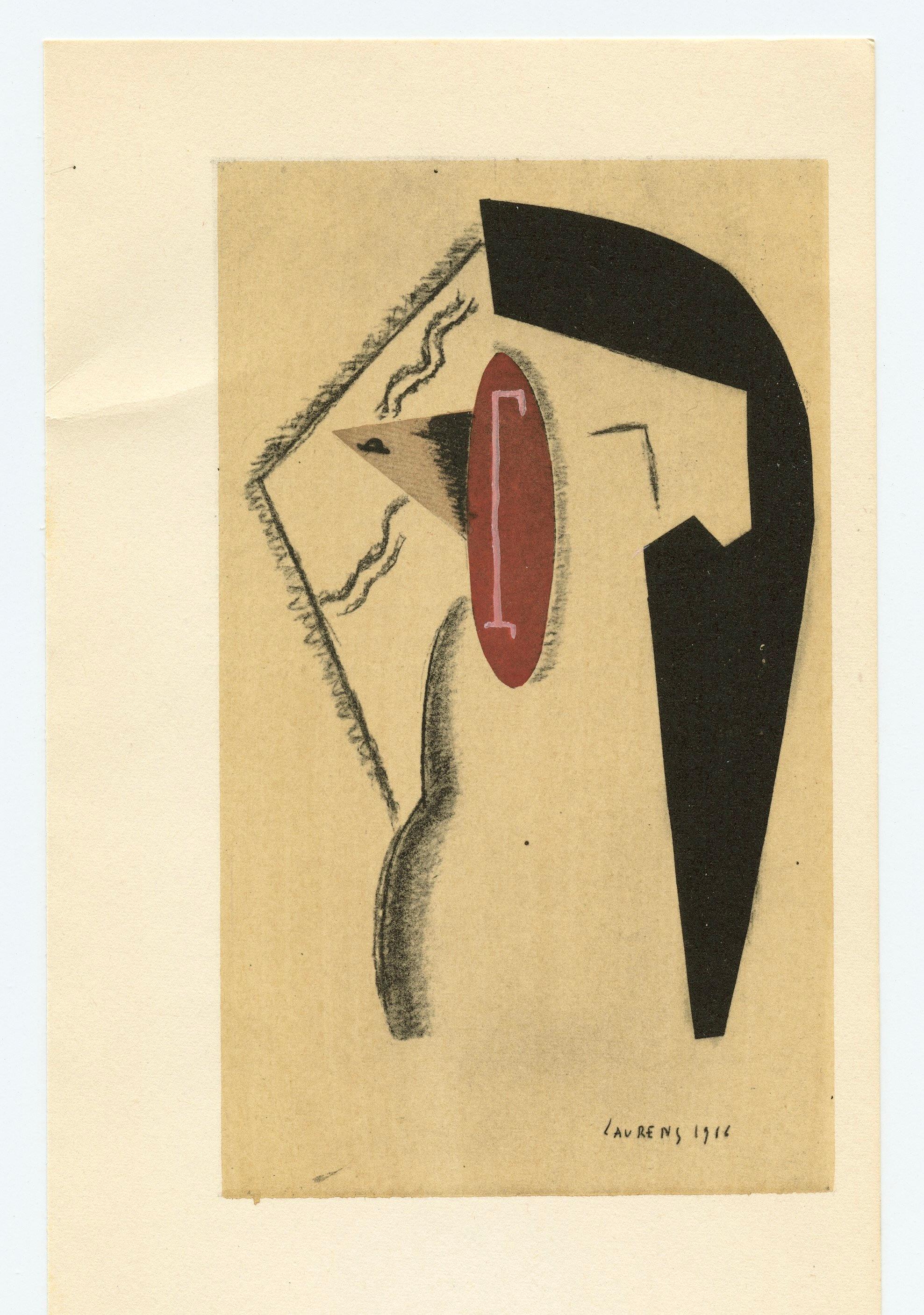 (after) Henri Laurens "Tête de femme" pochoir