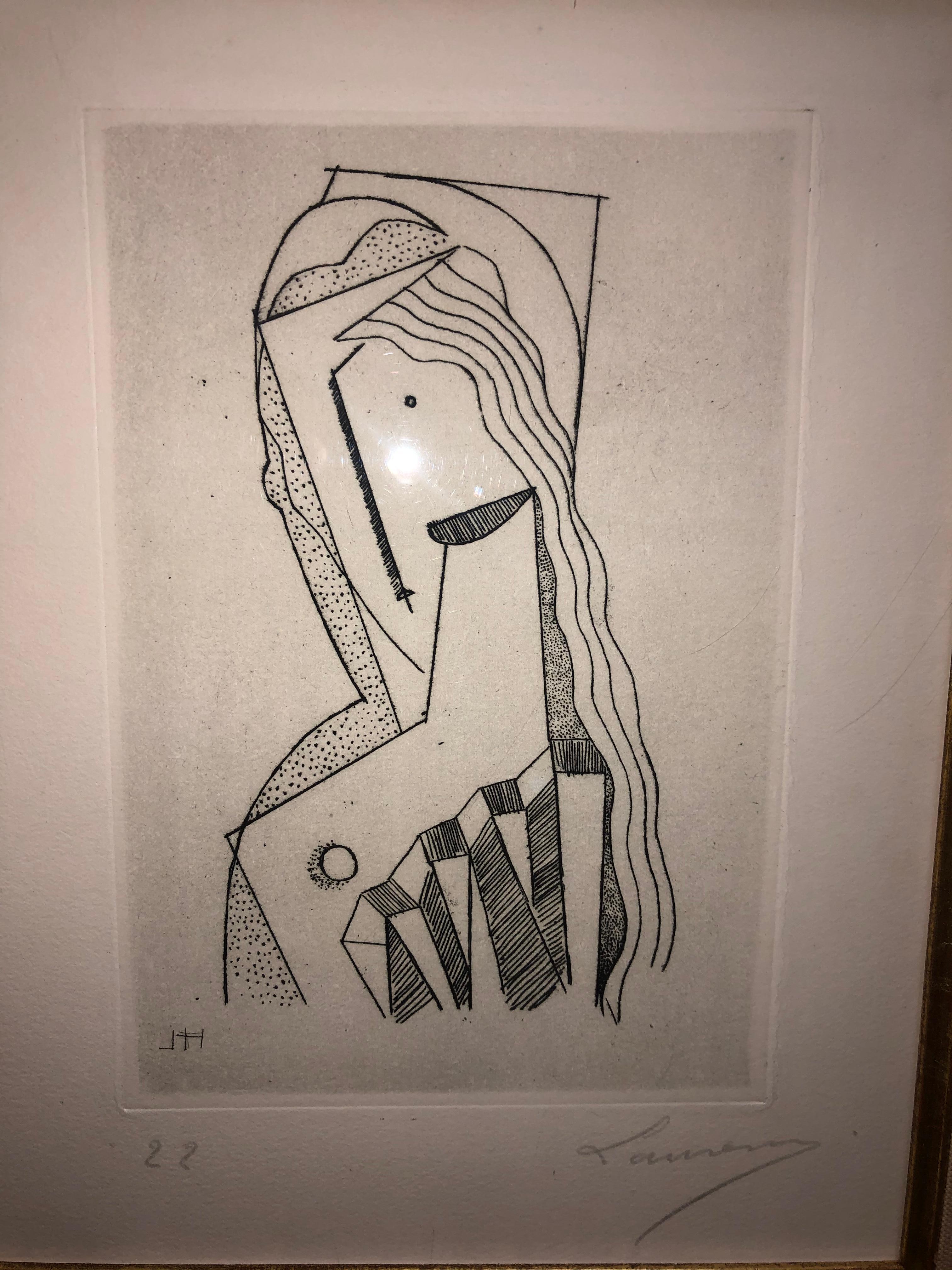 Henri Laurens: 1885-1954. Well listed French artist with Auction records in the millions of dollars and over $8000 for a print. This rare print came in a small edition of Which I believe was only 30. This is number 22 which it is pencil marked and