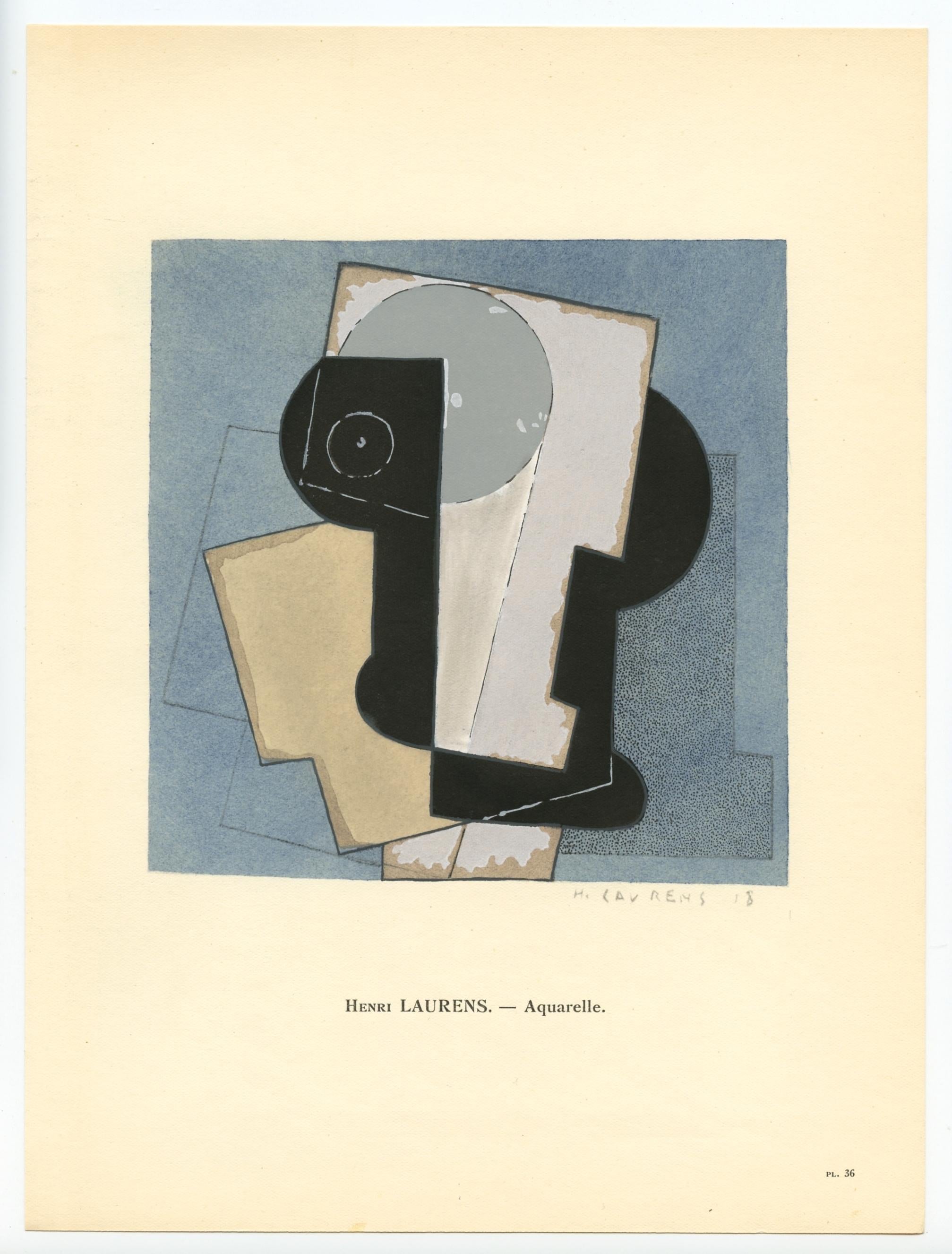 Litografía y estarcido sobre papel vélin. Inscripción: Sin firmar y sin numerar, tal como se emitió. Buen estado. Notas: Del álbum, L'Art Cubiste, Théories et Réalisations, Etude Critique, 1929. Publicado por Éditions Charles Moreau, París; impreso