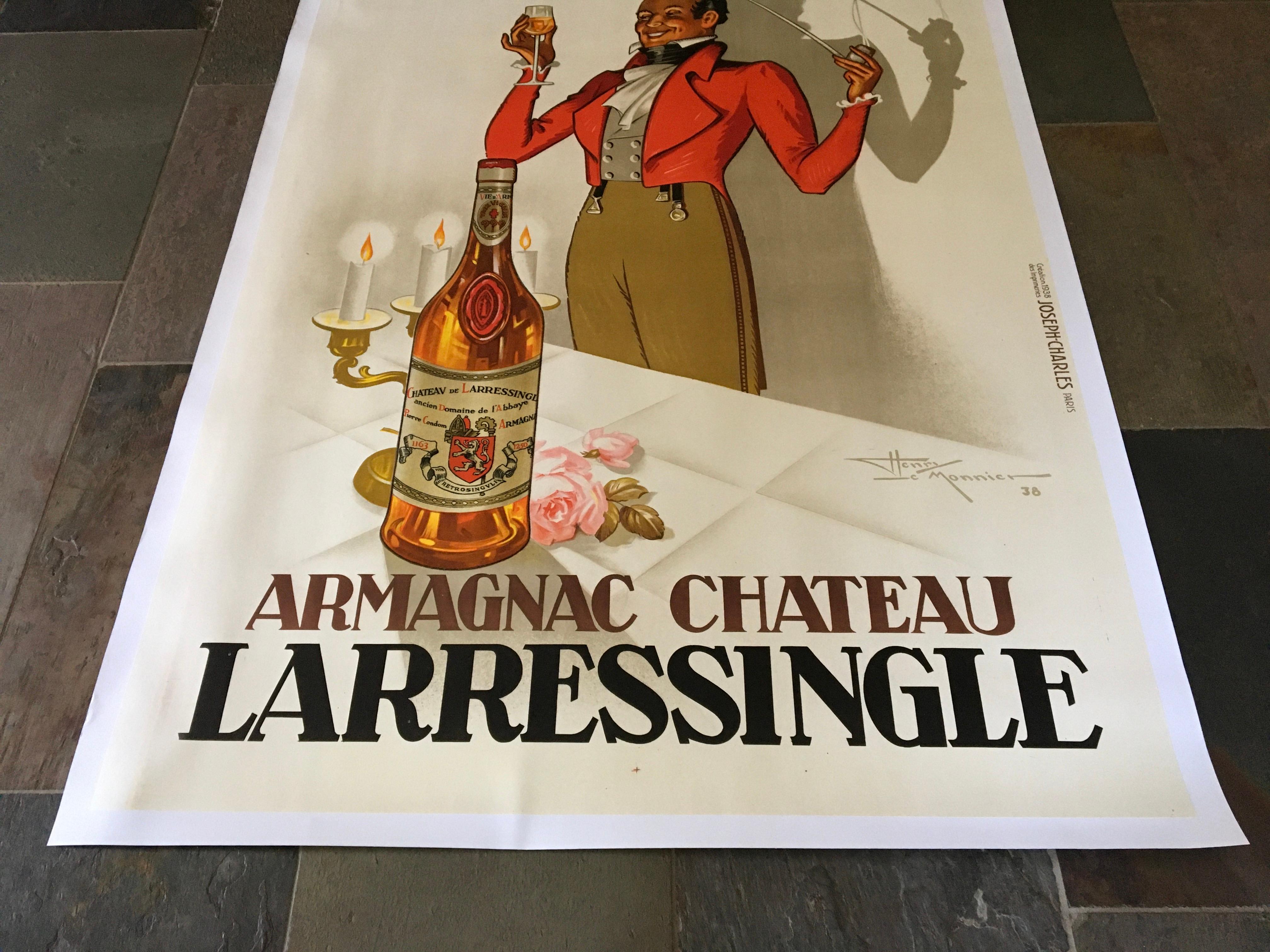 French Henri Le Monnier, Armagnac Chateau Larressingle, 1938 For Sale