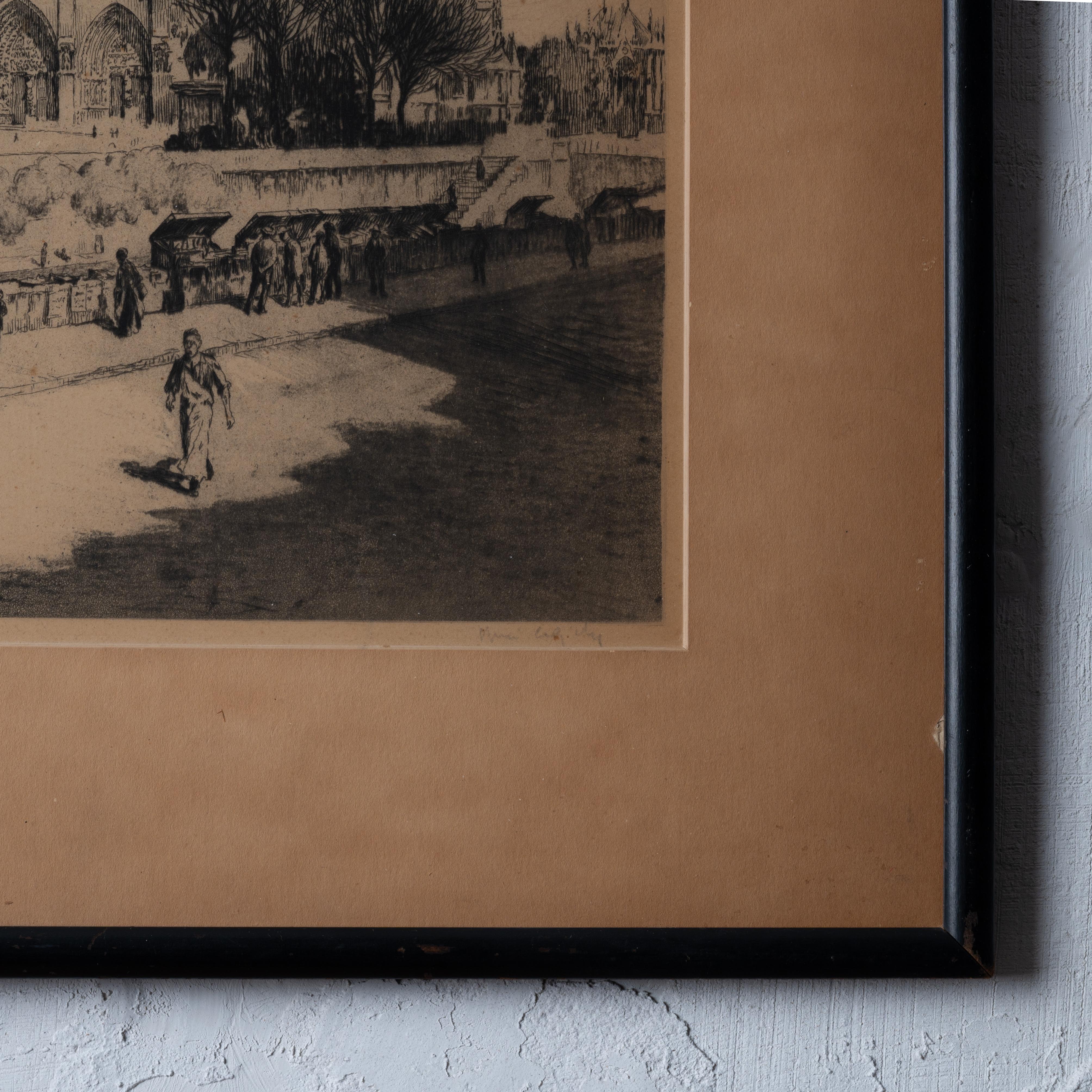 Henri Le Riche – Notre Dame-Radierung, um 1880 im Zustand „Gut“ im Angebot in Savannah, GA