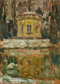 Gemälde von Henri Le Sidaner – „Le Pavillion de Musique Sous la Neige“, Gemälde