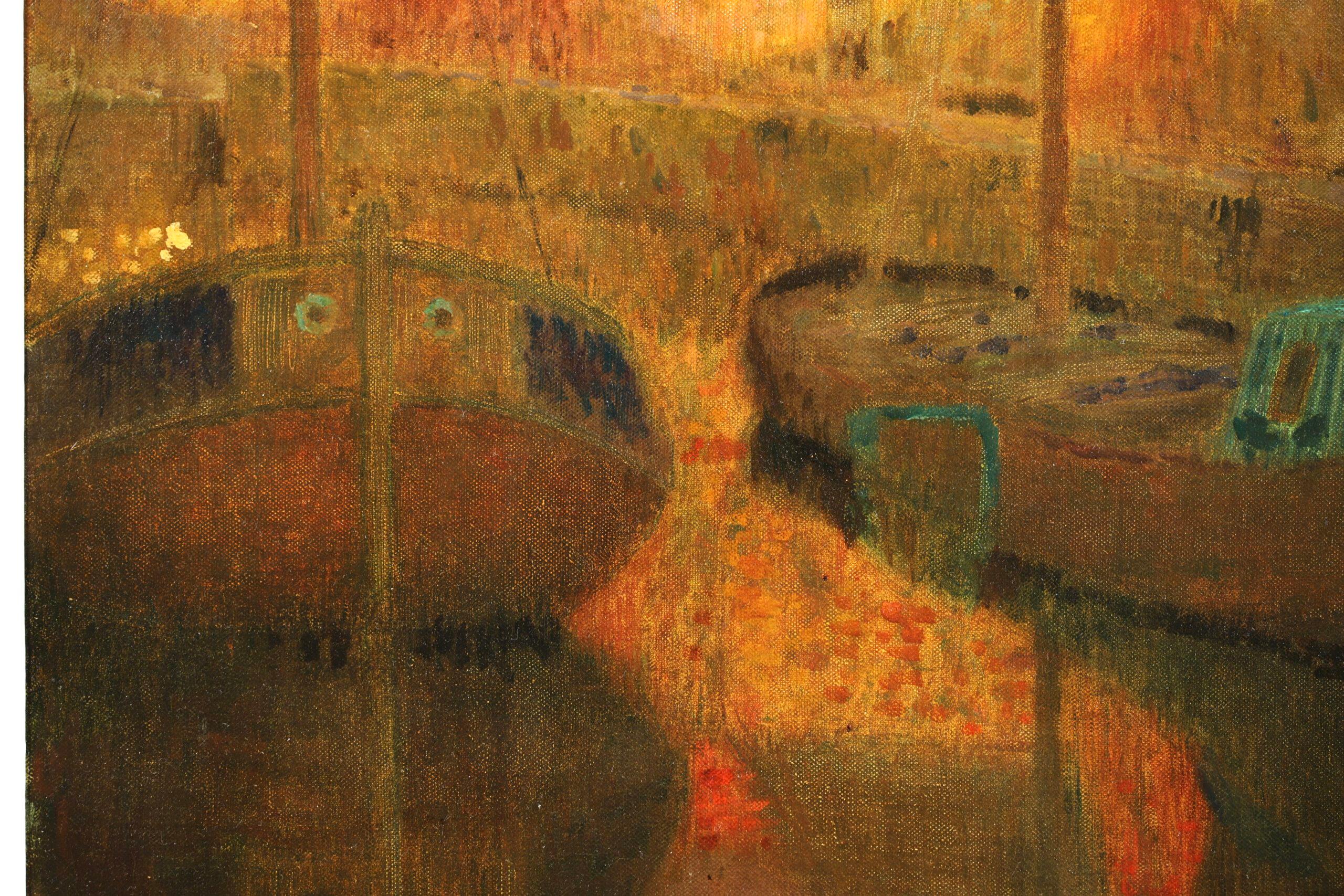 Barques de Peche - Post Impressionist Landscape Oil by Henri Le Sidaner For Sale 9