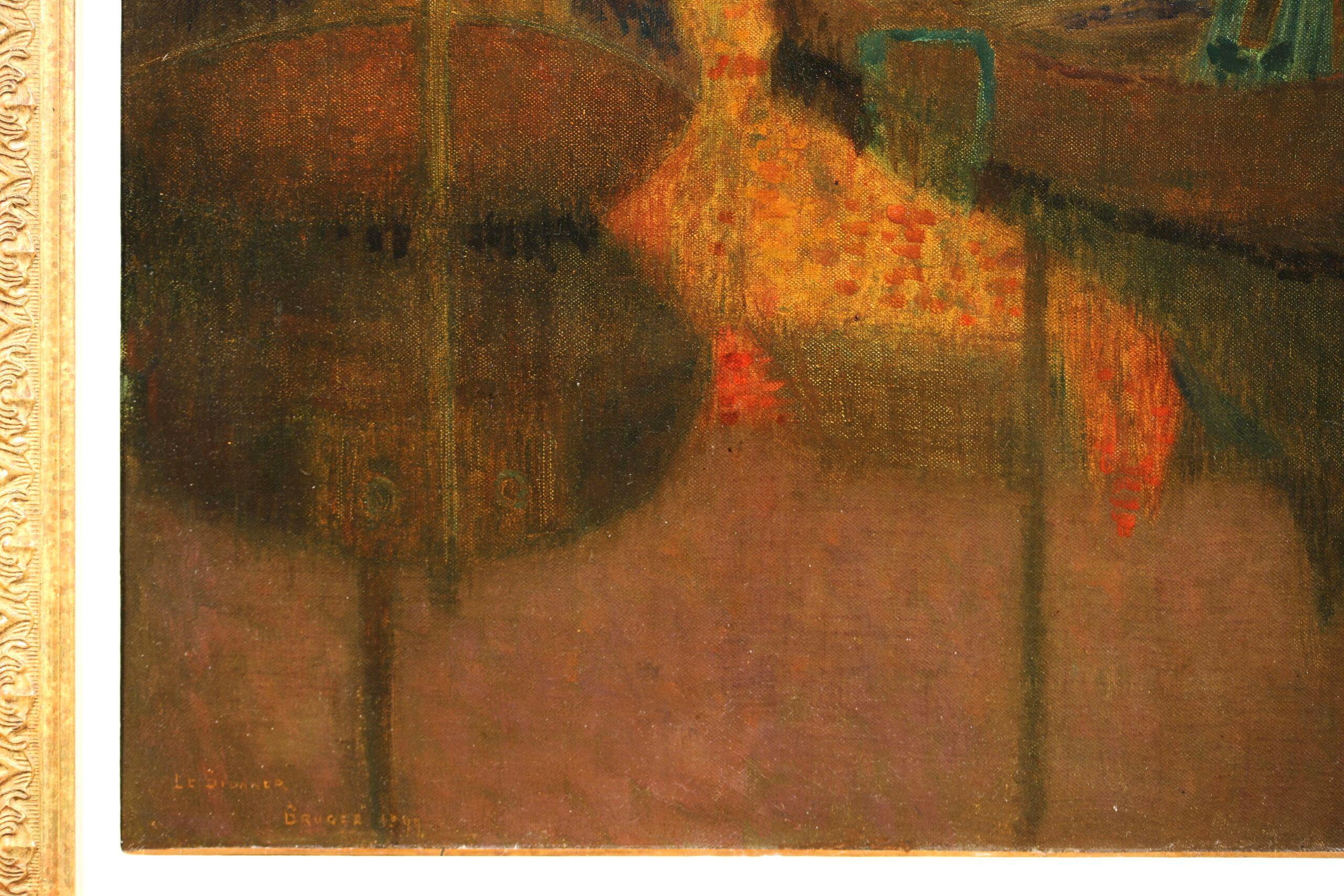 Barques de Peche - Post Impressionist Landscape Oil by Henri Le Sidaner For Sale 11