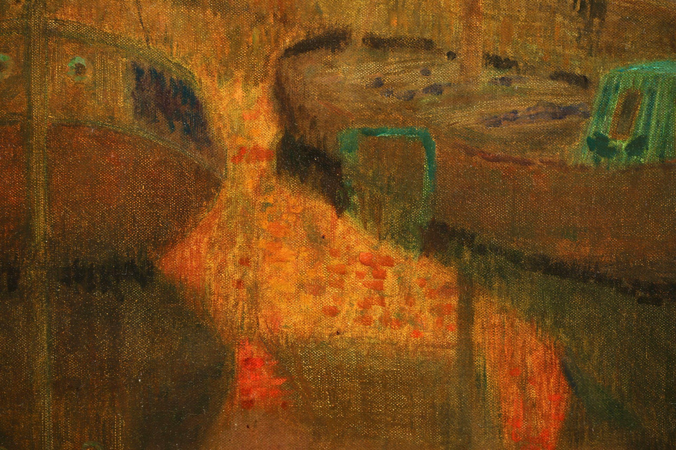 Barques de Peche - Post Impressionist Landscape Oil by Henri Le Sidaner For Sale 4