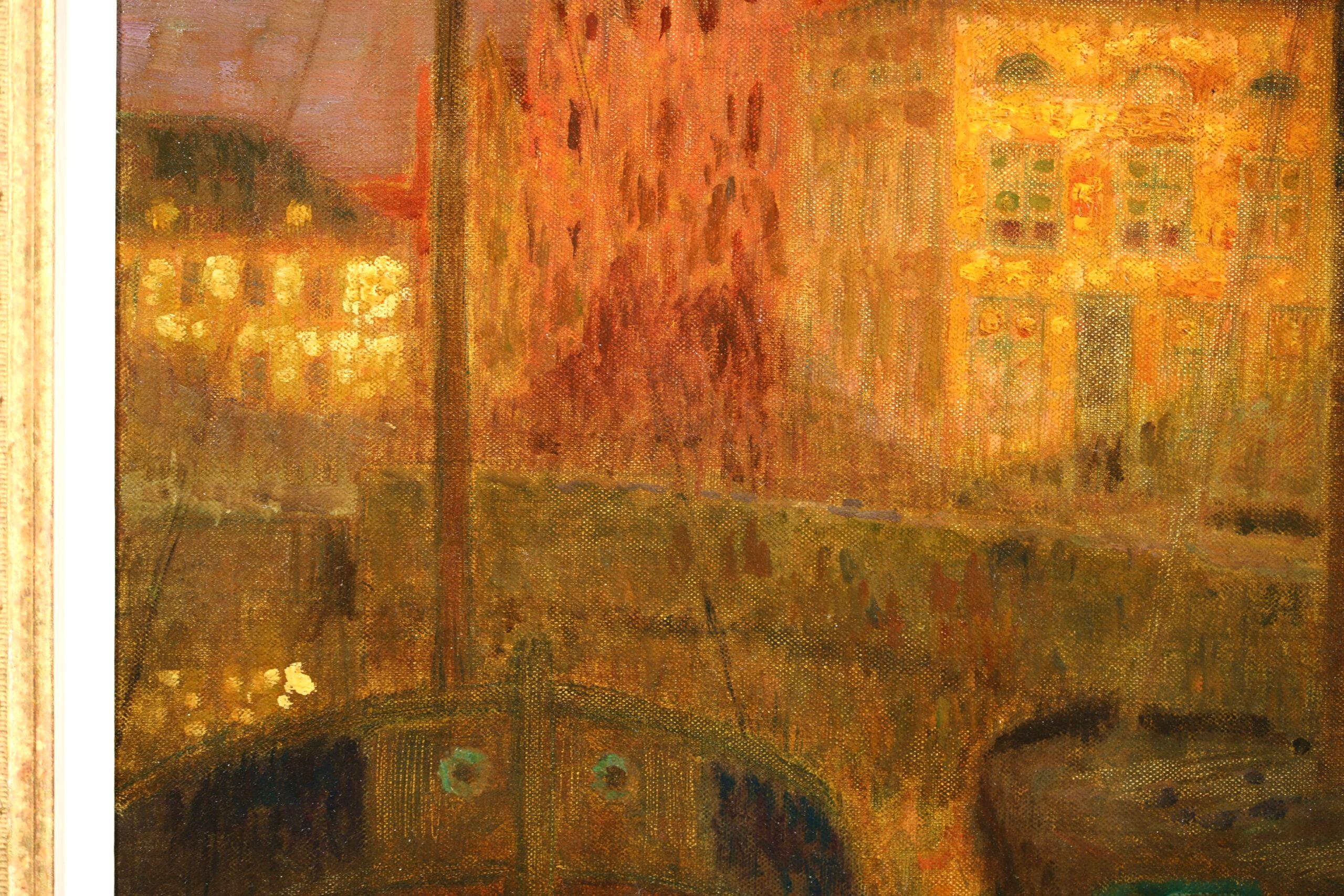 Barques de Peche - Post Impressionist Landscape Oil by Henri Le Sidaner For Sale 8