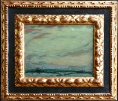 Clair de Lune - Gerberoy - Impressionist Oil, Moonlit Landscape by H Le Sidaner