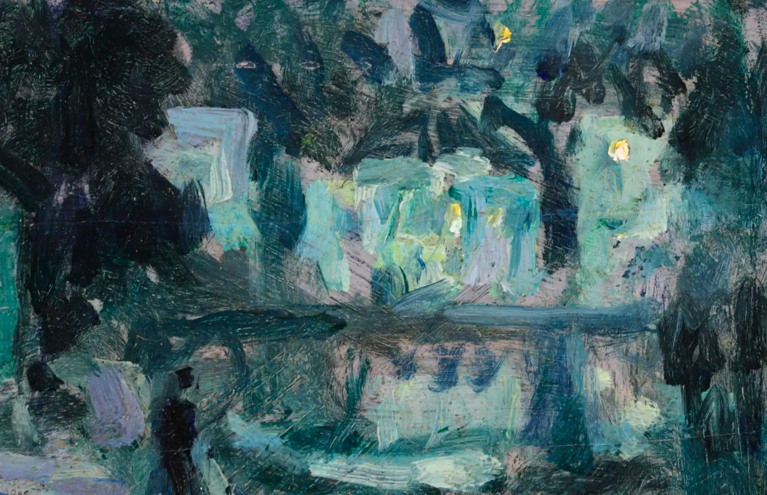 Clair de lune, Quimperle - Post Impressionist Landscape by Henri Le Sidaner 1