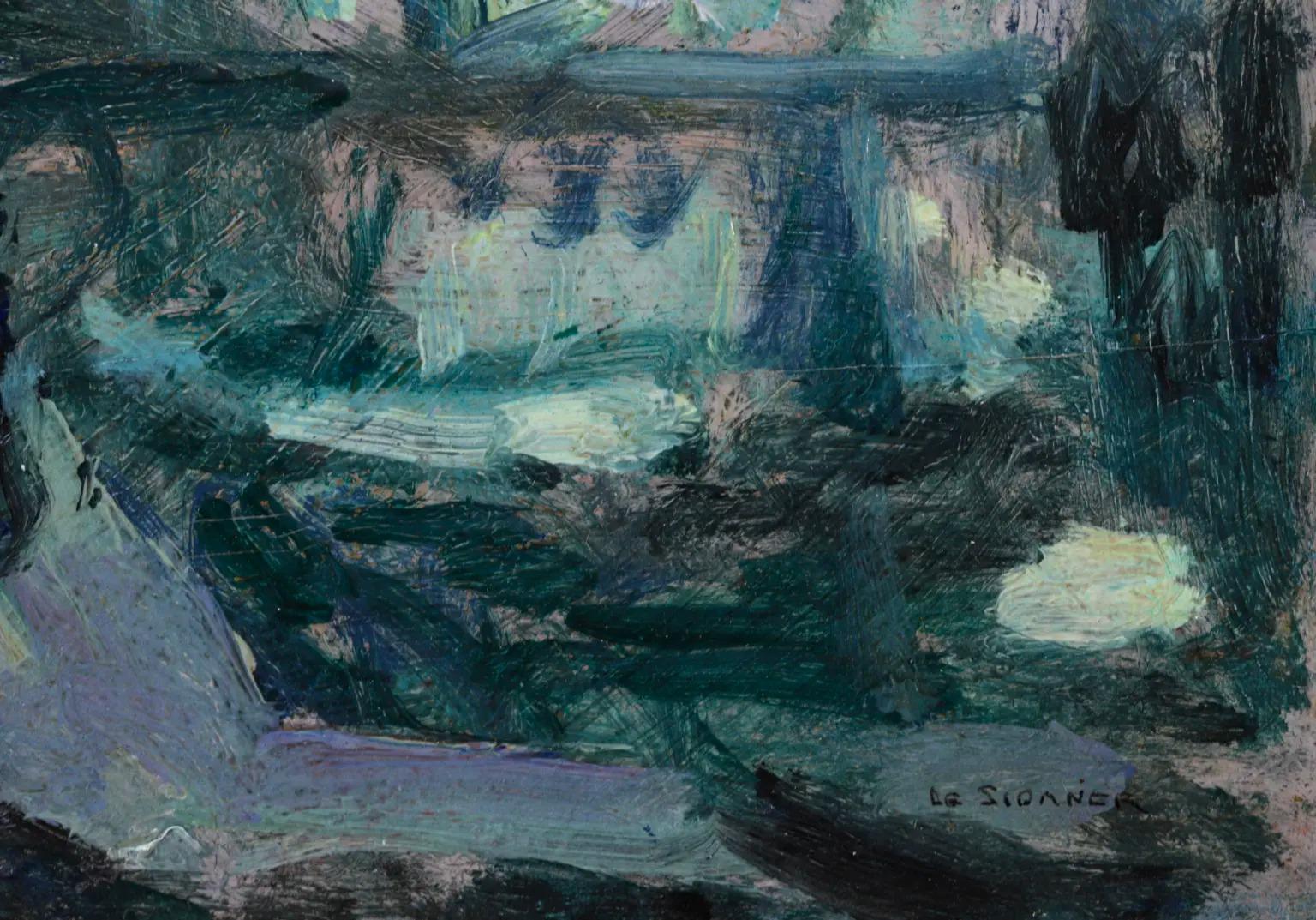 Clair de lune, Quimperle - Post Impressionist Landscape by Henri Le Sidaner 2