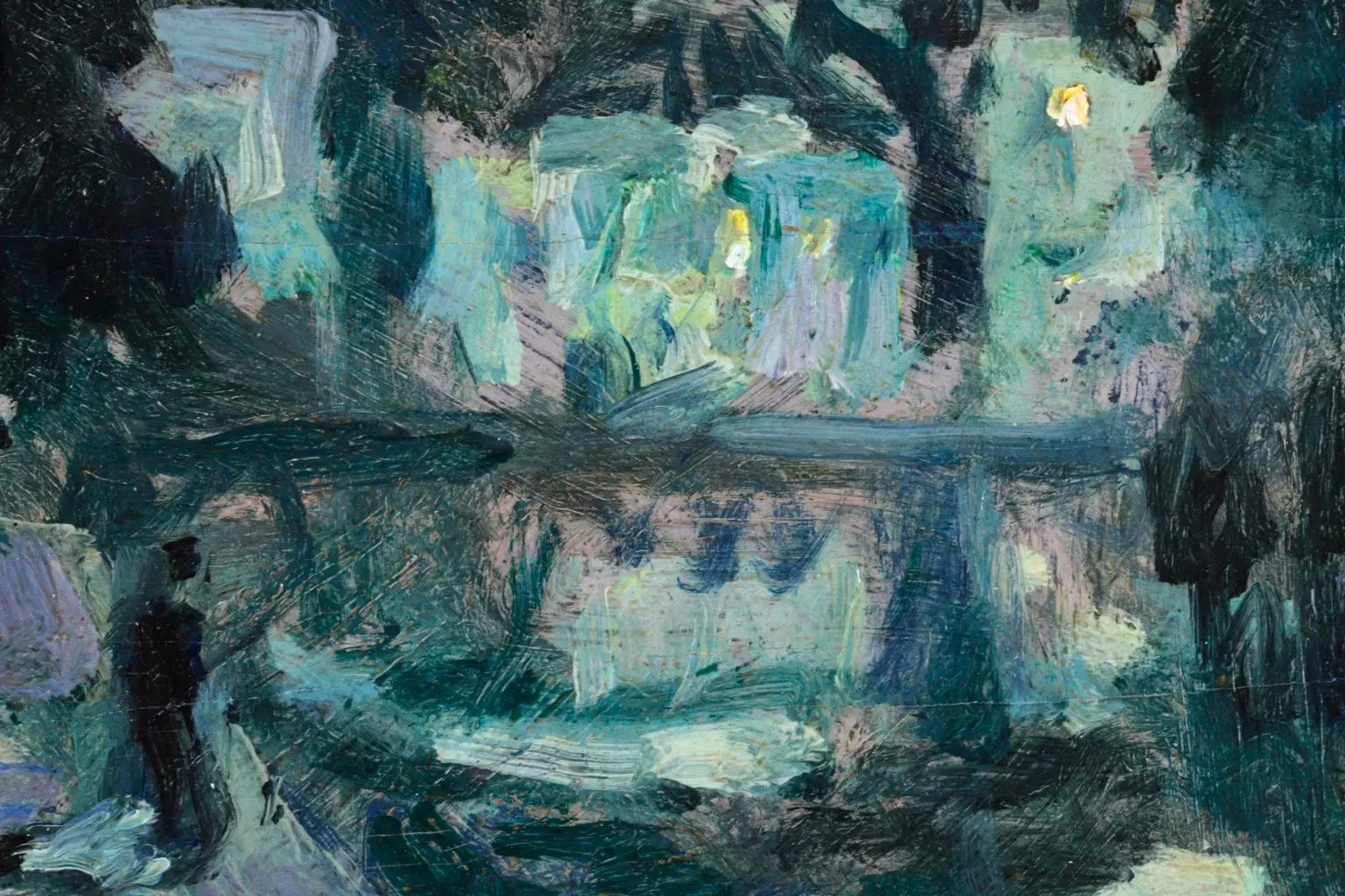 Clair de lune, Quimperle - Post Impressionist Landscape by Henri Le Sidaner 4