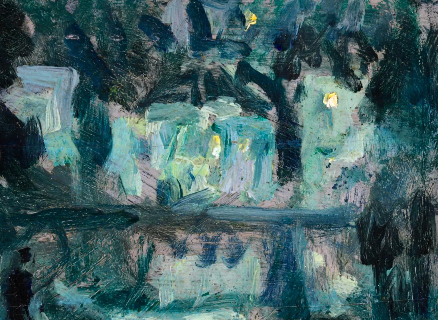 Clair de lune, Quimperle - Post Impressionist Landscape by Henri Le Sidaner 5